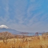 第三千五百七十七作　「ふた山越えて　やうやくここまで　富士の嶺白く」山梨県山中湖