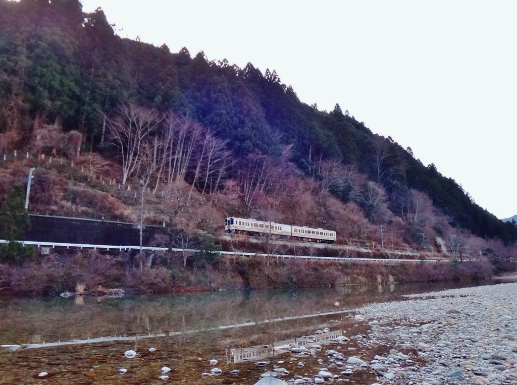 第三千百十五作　「警笛に　振り仰いだり　寒の河」　静岡県浦川