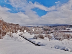 第三千八百三十作　「雪晴れの　あかるさいつぱいに　野も山も」　長野県中野