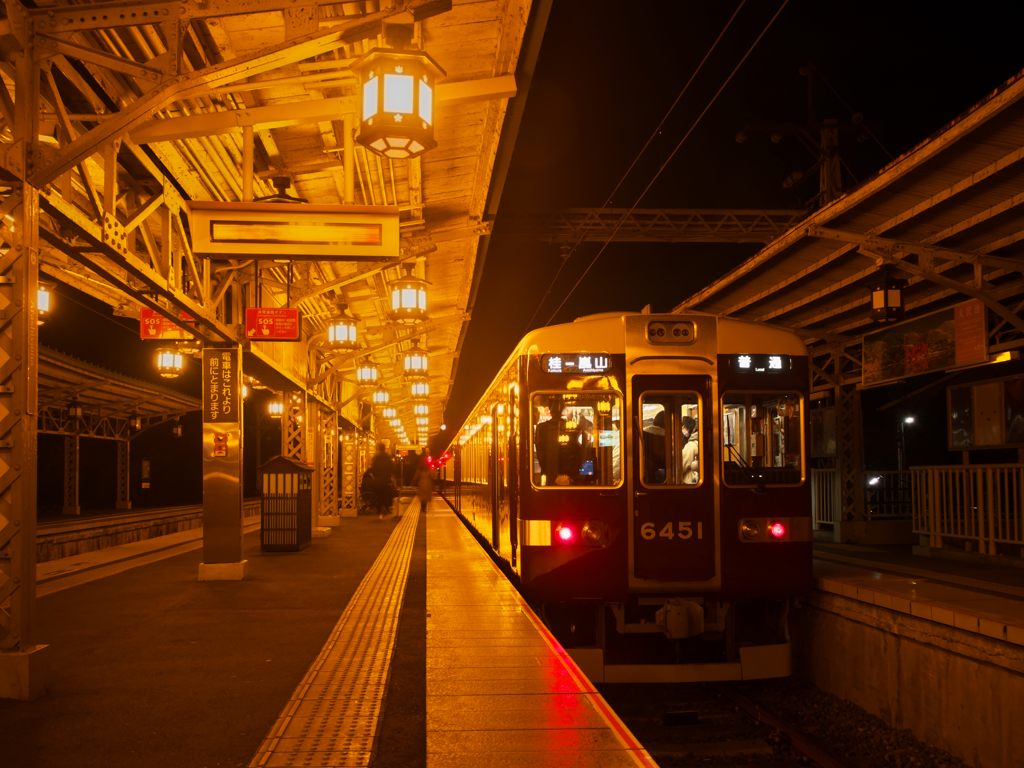 嵐山駅にて