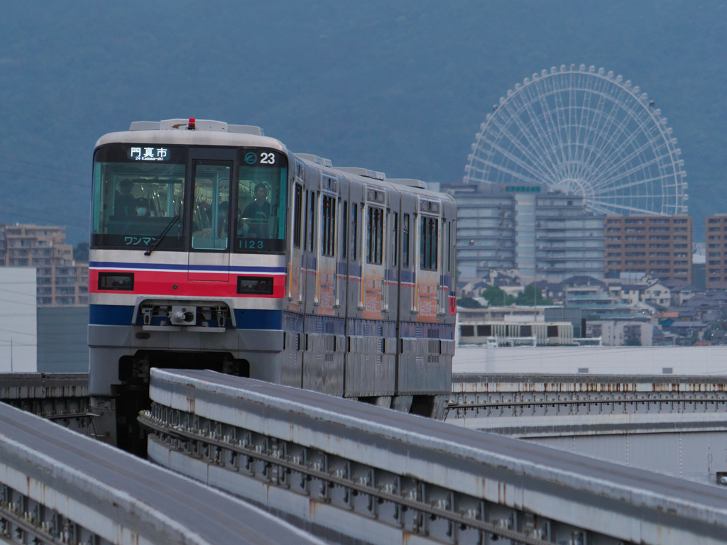 観覧車を背にして