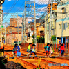 ふみきりを わたりま～す♪