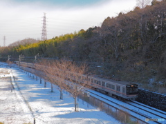 阪急千里線・雪景色