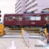 踏切にて