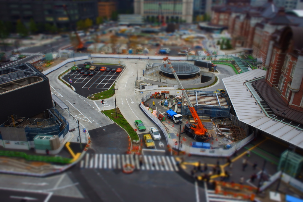 ミニチュア東京駅　工事中