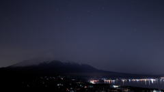 富士と星と山中湖