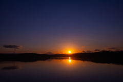 狭山湖の夕暮