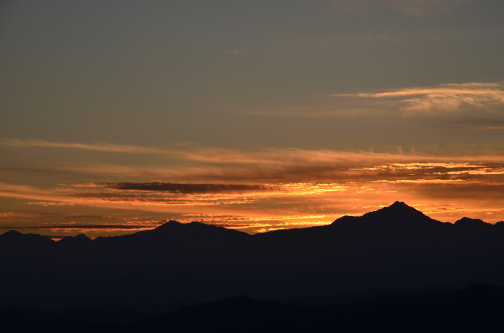 鹿島槍ヶ岳夕景2