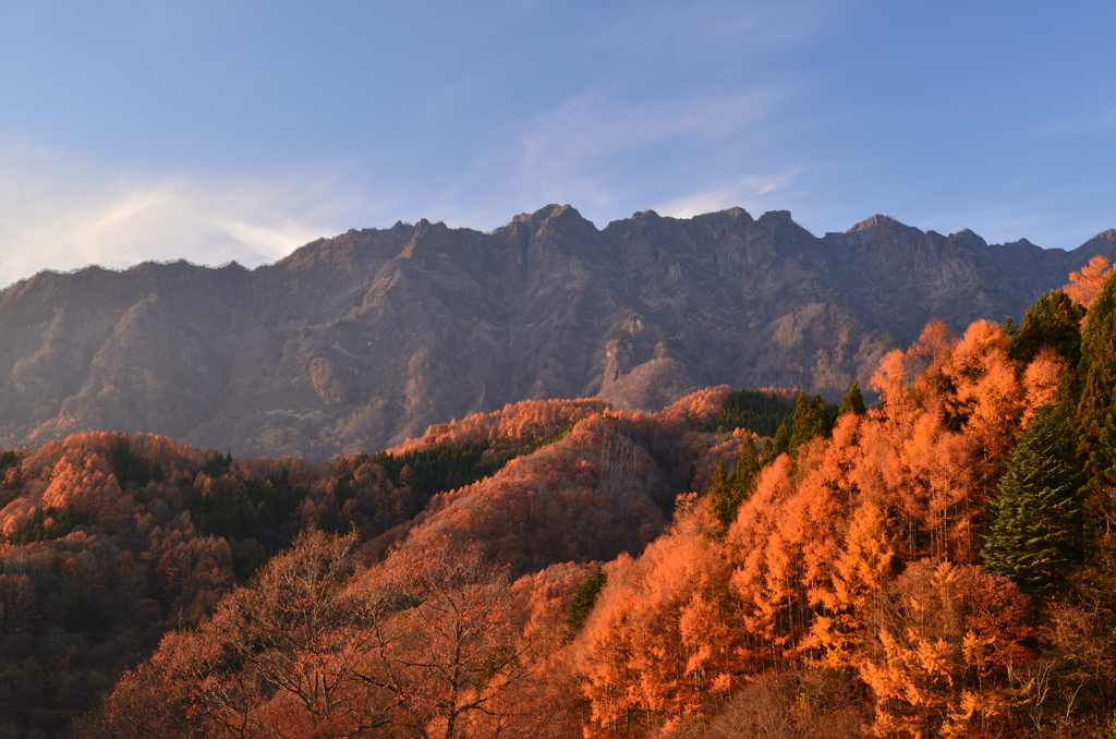 晩秋の鬼無里夕景2