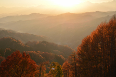 晩秋の鬼無里夕景1