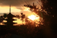 京都 高台寺からの夕焼け