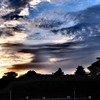 夕景と岡山城