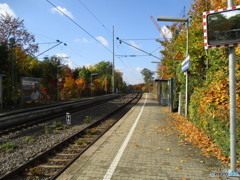 色づく郊外の駅 色づく郊外の駅