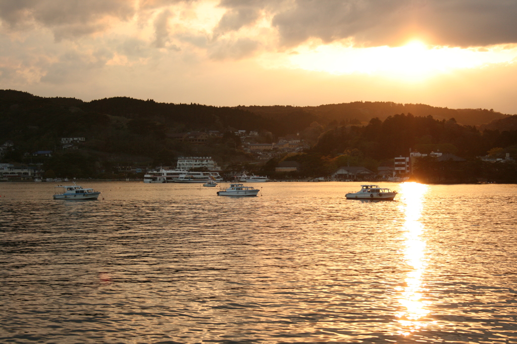 松島の夕日