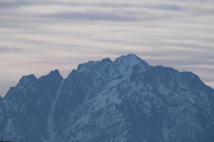 今朝の立山連峰　剱岳