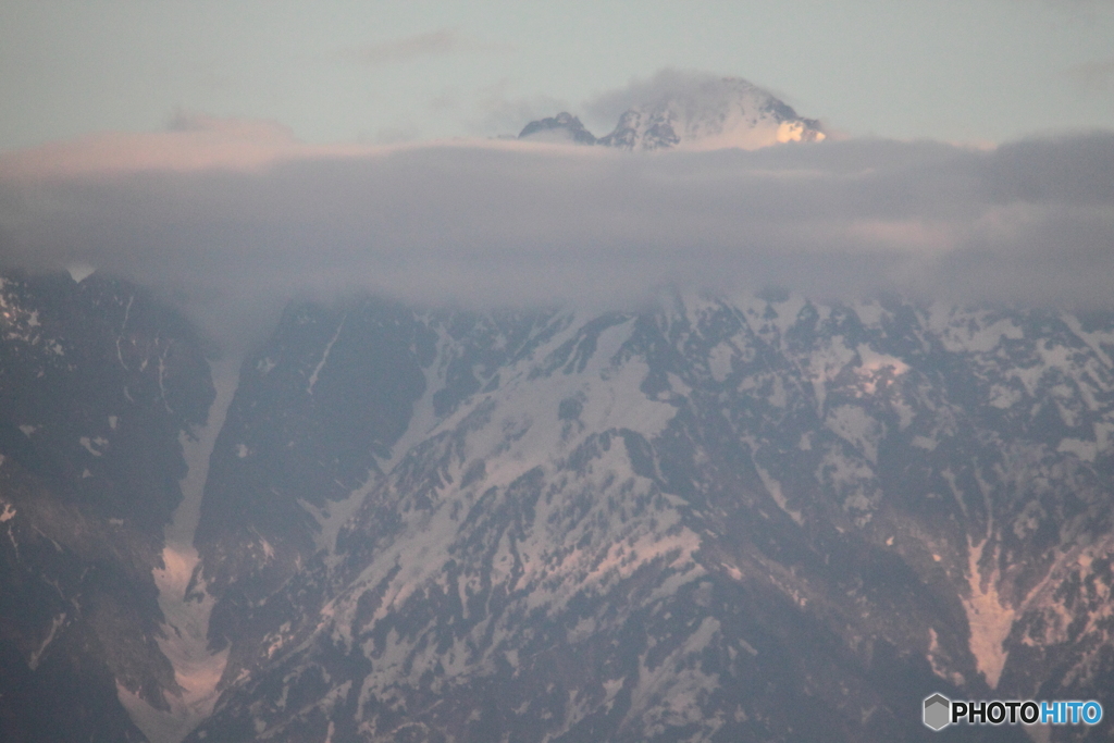 立山連峰　剱岳　夕時