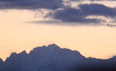 今朝の立山連峰　剱岳・・心に残る黒い雲