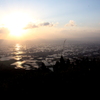 夕暮れ時の砺波散居村　２