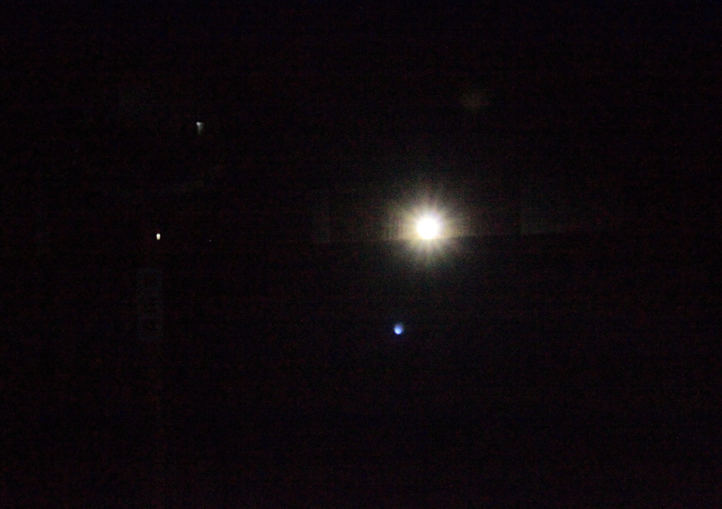 仰ぎて眺める今朝の月
