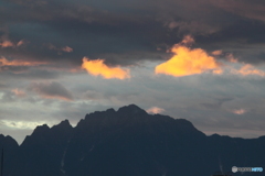 今朝の立山連峰と雲　１