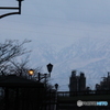 お天気悪し立山連峰が薄く見える朝