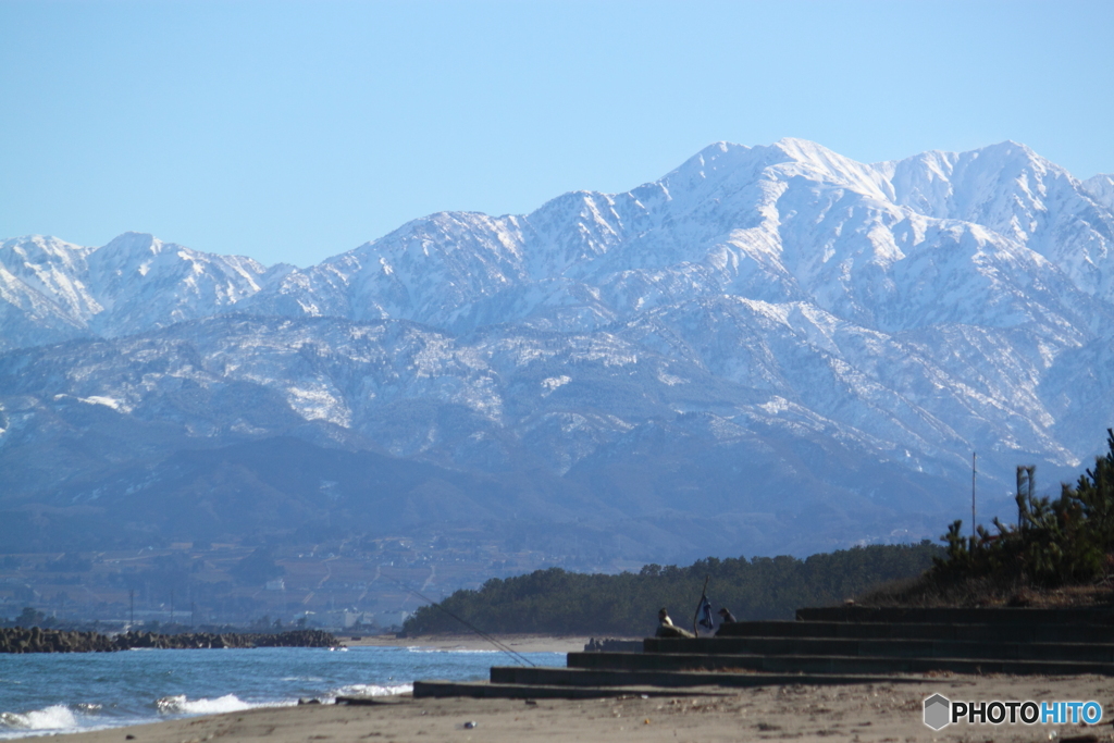 海からの眺め　立山連峰 ・・剱岳