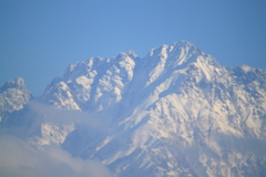 朝は見えなかった剱岳