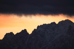 今朝の立山連峰　剱岳　日の出前２