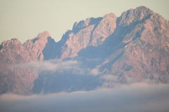 夕刻の立山連峰　剱岳