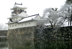 雪の日の富山城