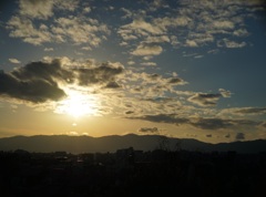 高台寺から見た夕陽