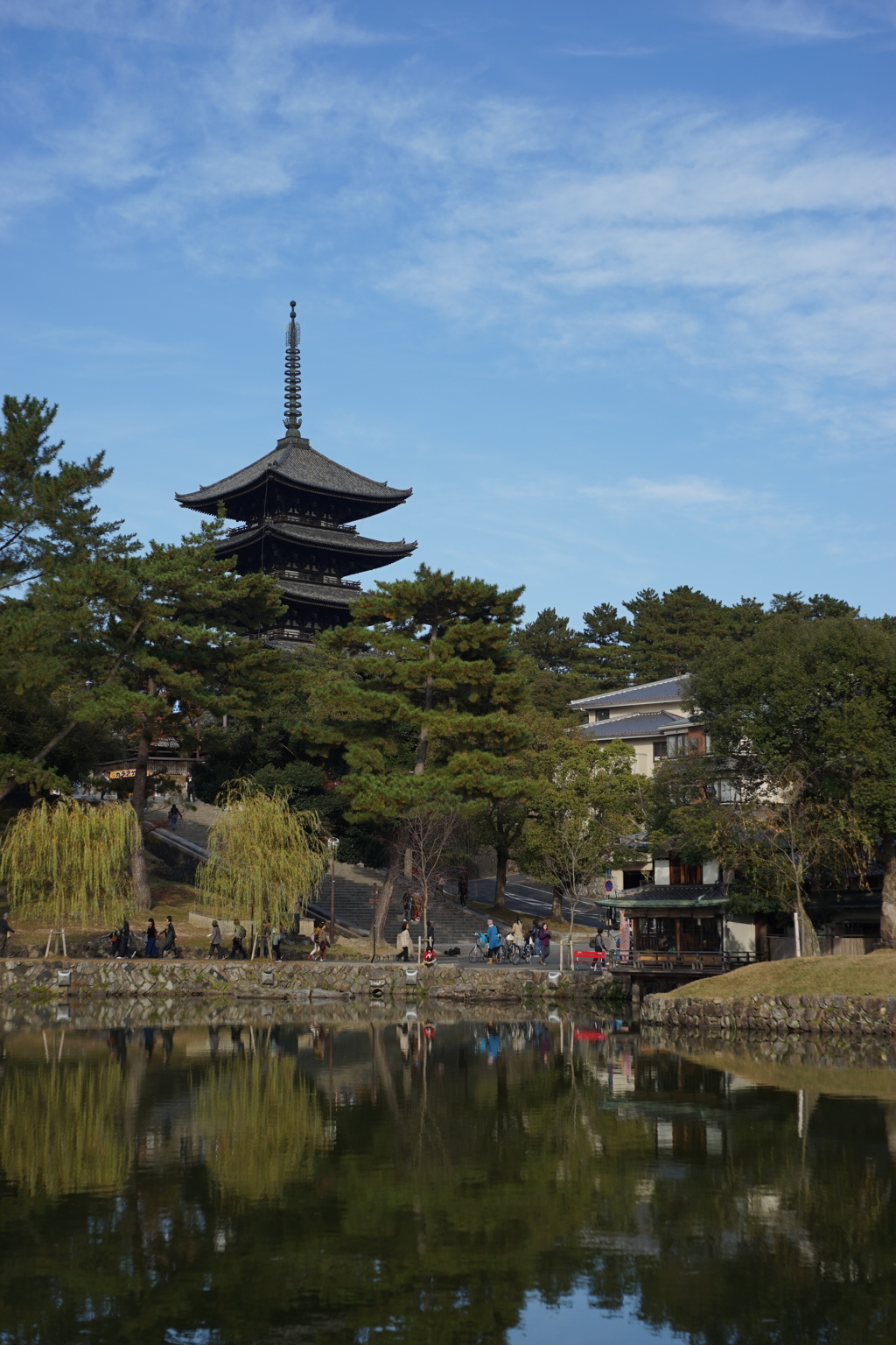 五重塔と猿沢池