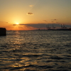 大阪湾に沈む夕日