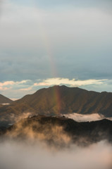 虹と雲海と竹田城