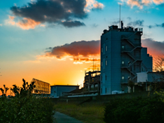 散歩道の夕日