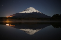 水面に映る富士