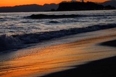 海の日没色