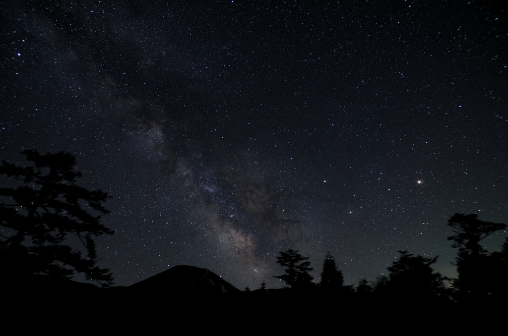 火星を追うサソリと天の川