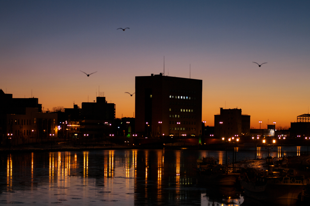 釧路川の夕焼け