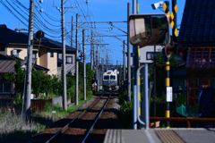 ホームを背に先のホームへ
