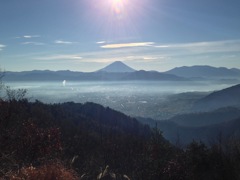 朝日と富士山