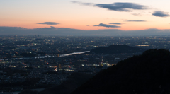 明王山から見る各務原の夜景