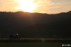 夕日と愛車