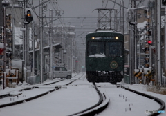 雪の日の叡山電車（その1）