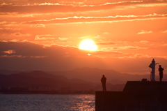 夕焼け釣り