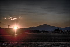 日の入り筑波山