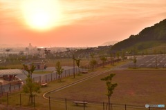 公園の夕景