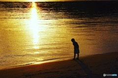 夕暮れの海