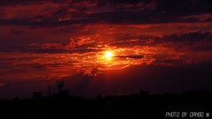 長引く梅雨の合間の夕景