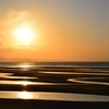 sunset along the beach